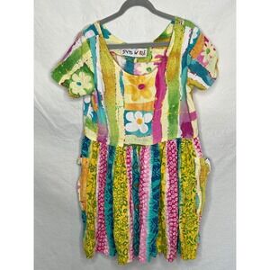 Vintage Jams World Hattie Floral Patchwork Dress Girls Sz S Tropical Vacation